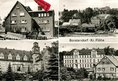 Borstendorf LPG Ferienheim Teilansicht Rathaus Oberschule Kat. Borstendorf