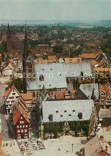 Quedlinburg Markt Rathaus Kirche Luftbildserie der Interflug Kat. Quedlinburg