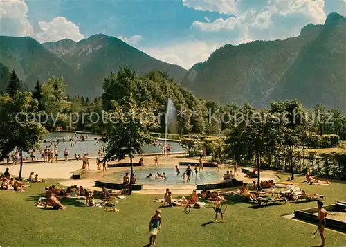 Oberammergau Alpenbad Freibad Alpenblick Kat. Oberammergau