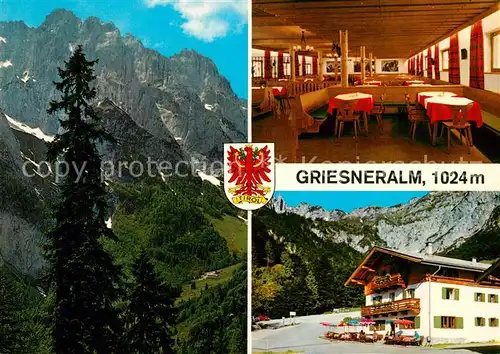 Kirchdorf Tirol Griesneralm Gaststaette Gebirgspanorama Kaisergebirge Kat. Kirchdorf in Tirol Wilder Kaiser