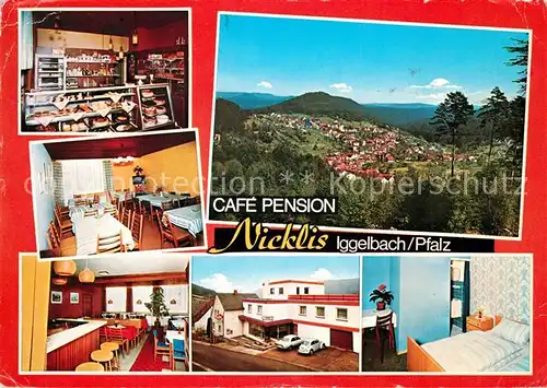 Iggelbach Cafe Pension Nicklis Fremdenzimmer Landschaftspanorama Kat. Elmstein