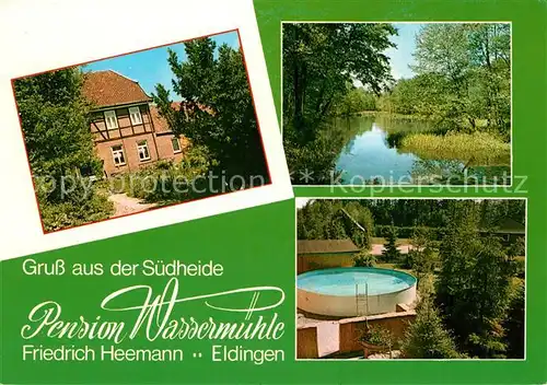 Eldingen Pension Wassermuehle Teich Swimmingpool Kat. Eldingen