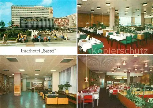 Dresden Interhotel Bastei Speisesaal Foyer Kat. Dresden Elbe
