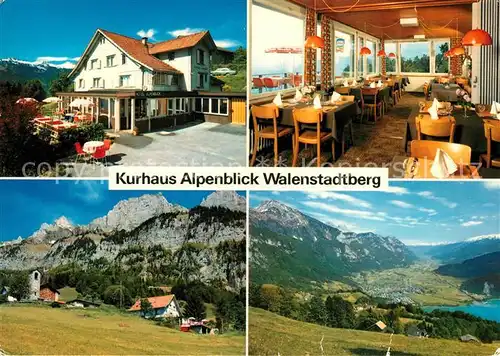 Walenstadtberg Kurhaus Alpenblick Gaststube Panorama Kat. Walenstadtberg