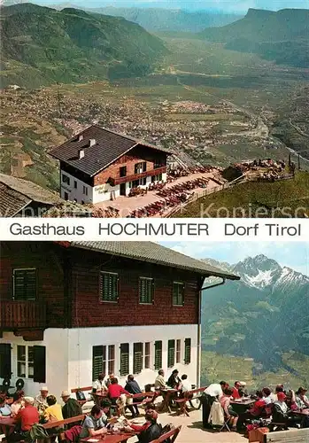 Dorf Tirol Panorama Agsthaus Hochmuter Terrasse Kat. Tirolo