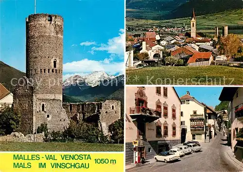 Mals Suedtirol Turm Ruine Teilansichten Kat. Mals Vinschgau