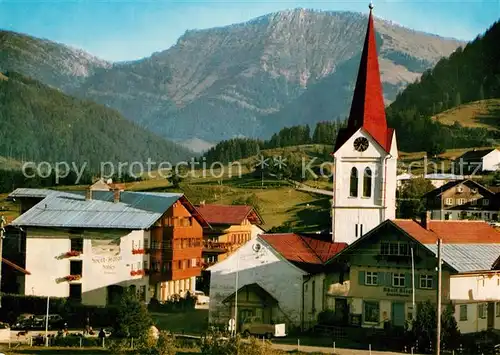 AK / Ansichtskarte Steibis Kirchenpartie mit Hochgrat Kat. Oberstaufen