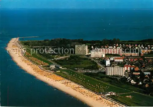 AK / Ansichtskarte Cuxhaven Doese Nordseebad Fliegeraufnahme mit Strand