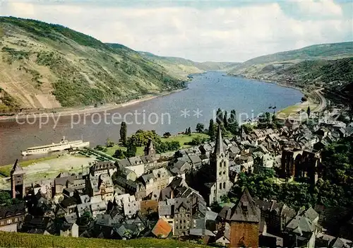 AK / Ansichtskarte Bacharach Rhein Fliegeraufnahme Rheinpartie Kat. Bacharach