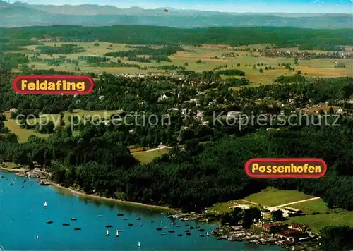 AK / Ansichtskarte Feldafing Starnbergersee Fliegeraufnahme mit Possenhofen 