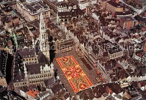 AK / Ansichtskarte Brussels Grand Place Tapis de Fleurs Vue aerienne Kat. Bruxelles