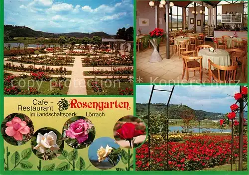 AK / Ansichtskarte Loerrach Cafe Restaurant Rosengarten Gaststube Rosenbeete Kat. Loerrach