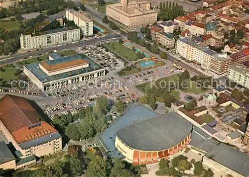 AK / Ansichtskarte Karlsruhe Baden Festhallenplatz Fliegeraufnahme