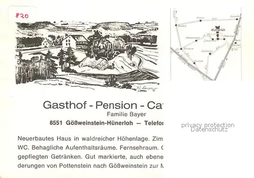 Huenerloh Goessweinstein Gasthof Pension Bayer Gastraeume Terrasse