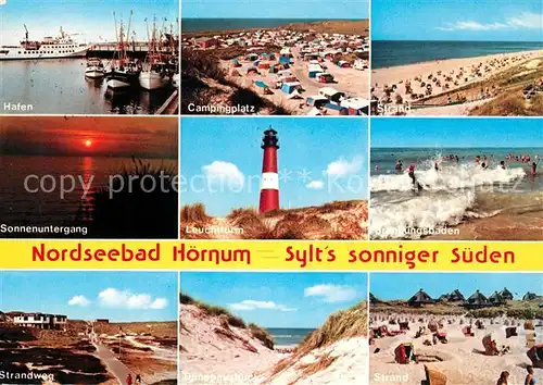 Hoernum Sylt Hafen Campingplatz Strand Sonnenuntergang Leuchtturm Brandung Strand Duenen Kat. Hoernum (Sylt)