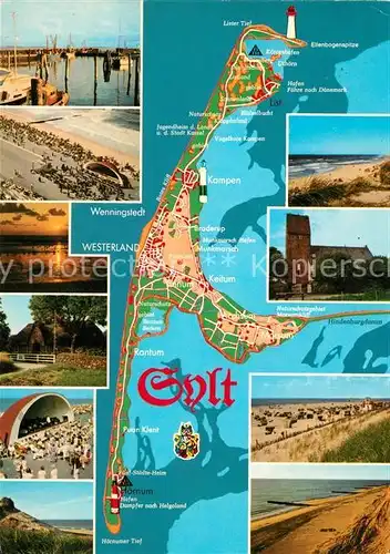 Insel Sylt Landkarte Impressionen der Nordseeinsel Kat. Westerland
