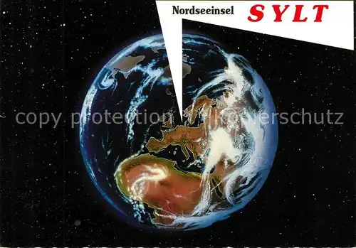 Insel Sylt Blick aus dem Weltraum auf Europa Erdkugel Kat. Westerland