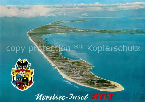 Insel Sylt Nordseeinsel Wappen Fliegeraufnahme Kat. Westerland