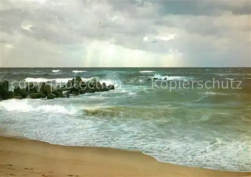 Insel Sylt Nordsee und Tetrapoden Strand Wellenbrecher Kat. Westerland