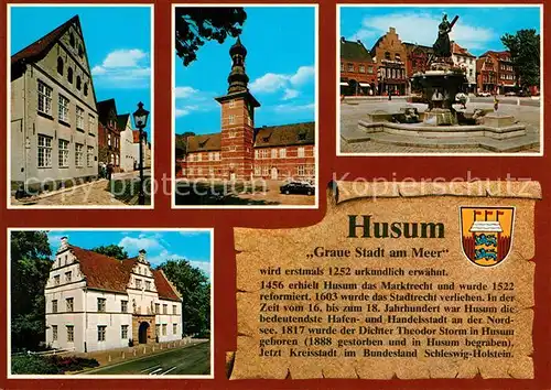 Husum Nordfriesland Marktplatz Denkmal Ortsansichten Kat. Husum