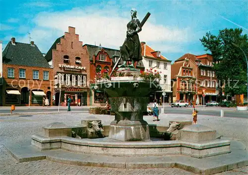 Husum Nordfriesland Markt Denkmal Tine Kat. Husum