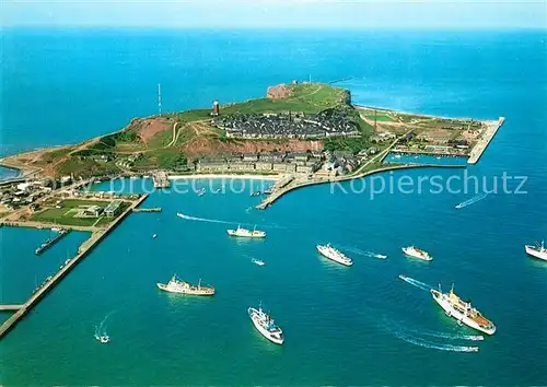 Helgoland Fliegeraufnahme Hafen Schiffe Kat. Helgoland