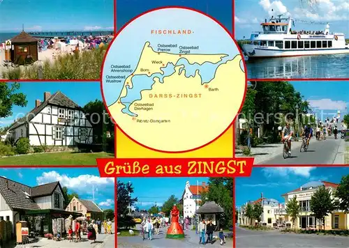 Zingst Ostseebad Faehrschiff Ortsansichten Strand Kat. Zingst Darss