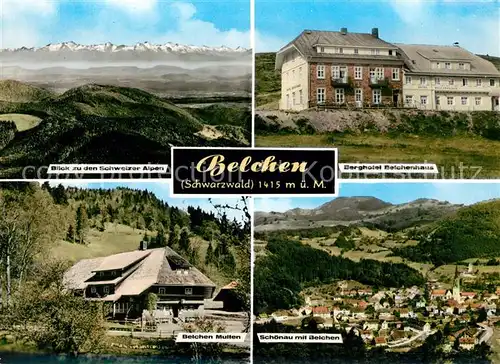 AK / Ansichtskarte Belchen Baden mit Alpen Berghotel Belchenhaus Schoenau Flugaufnahme Kat. Neuenweg