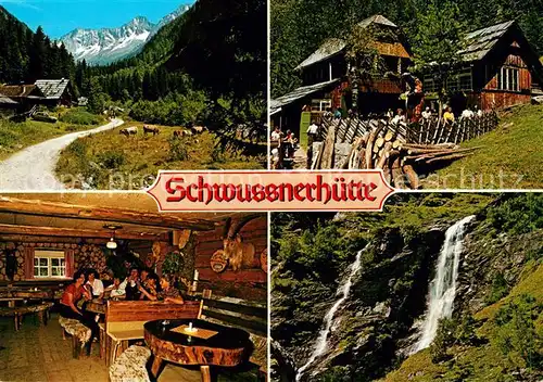 AK / Ansichtskarte Mallnitz Kaernten Schwussnerhuette Gaststube Wasserfall