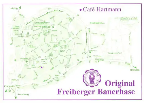 AK / Ansichtskarte Freiberg Sachsen Cafe Hartmann Original Freiberger Bauerhase Kat. Freiberg