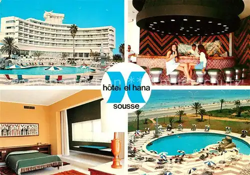 AK / Ansichtskarte Sousse Hotel El Hana Bar Gaestezimmer Swimmingpool Kat. Tunesien