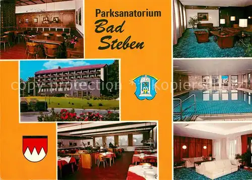 AK / Ansichtskarte Bad Steben Parksanatorium Restaurant Aufenthaltsraum Hallenbad Speisesaal Zimmer Kat. Bad Steben