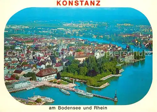 AK / Ansichtskarte Konstanz Bodensee Fliegeraufnahme mit Rhein Kat. Konstanz