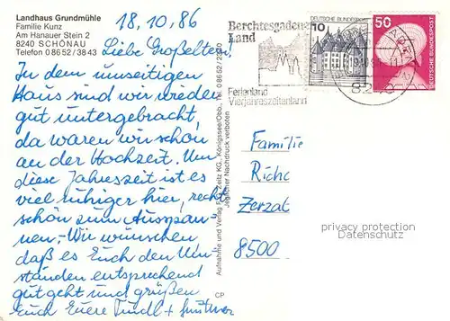 AK / Ansichtskarte Schoenau Berchtesgaden Landhaus Grundmuehle Kat. Berchtesgaden