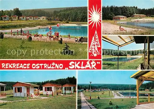 AK / Ansichtskarte Jablonec nad Nisou Rekreace Ostruzno Sklar Schwimmbad Bungalows Kat. Jablonec nad Nisou