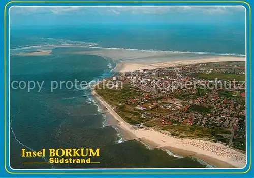 AK / Ansichtskarte Borkum Nordseebad Suedstrand Fliegeraufnahme Kat. Borkum