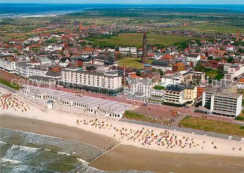 AK / Ansichtskarte Borkum Nordseebad Suedstrand Fliegeraufnahme Kat. Borkum