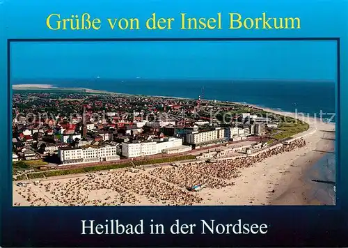 AK / Ansichtskarte Borkum Nordseebad Heilbad in der Nordsee Fliegeraufnahme Kat. Borkum