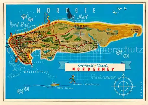 AK / Ansichtskarte Norderney Nordseebad Landkarte Kat. Norderney