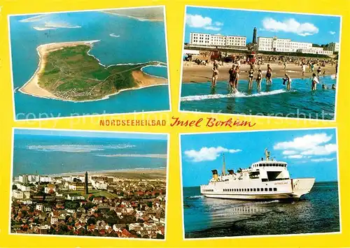 AK / Ansichtskarte Borkum Nordseebad Fliegeraufnahmen Strand Faehre Kat. Borkum