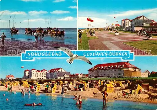 AK / Ansichtskarte Duhnen Nordsee Wattenfahrt Promenade Strand Kat. Cuxhaven