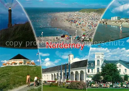 AK / Ansichtskarte Norderney Nordseebad Leuchtturm Nachtaufnahme Strand Kurhaus Gaststaette Kat. Norderney