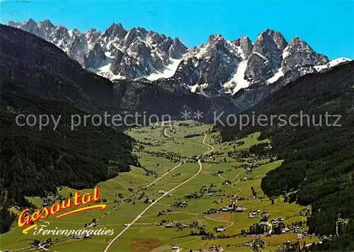 AK / Ansichtskarte Gosau Oberoesterreich Gosautal und Gosaukamm Alpenpanorama Fliegeraufnahme Kat. Gosau Salzkammergut