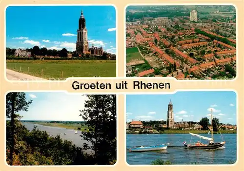 AK / Ansichtskarte Rhenen Kirche Landschaftspanorama Rhein Fliegeraufnahme Kat. Rhenen