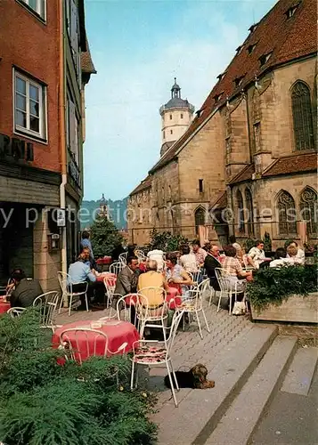 AK / Ansichtskarte Schwaebisch Hall Cafe Scholl Hotel Garni Terrasse Kat. Schwaebisch Hall