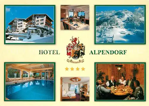 AK / Ansichtskarte Sankt Johann Pongau Hotel Alpendorf Hallenbad Restaurant Wintersportplatz Alpen Wappen Kat. Sankt Johann im Pongau