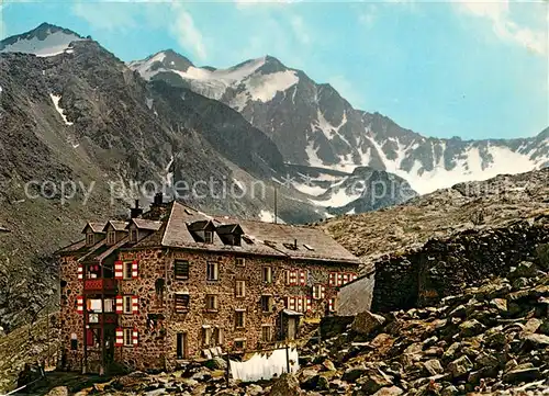 AK / Ansichtskarte Nuernbergerhuette Berghaus gegen Feuerstein Bergwelt Stubaier Alpen Kat. Neustift im Stubaital