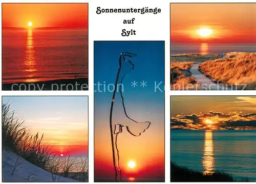 AK / Ansichtskarte Insel Sylt Sonnenuntergaenge auf der Insel Kat. Westerland
