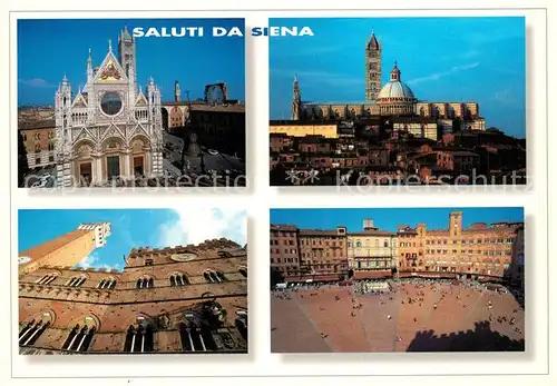 AK / Ansichtskarte Siena Muschelplatz Duomo Panorama Kat. Siena