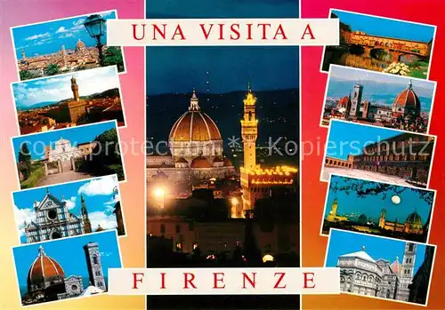 AK / Ansichtskarte Firenze Toscana Duomo Bruecke Panorama Mondschein Kat. Firenze